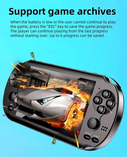 Vista 5 de TAQY 4.3 inch Dual Joystick Video Game Console Built-in 2000 Games Multiple Simulators Support MP4/TV OUT Travel Portable Retro Game Console
