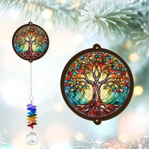 Vista 12 de Adorno de cristal para atrapasoles – Regalo conmemorativo por la pérdida de un ser querido – My Mind Still Talks to You – Recuerdo de duelo