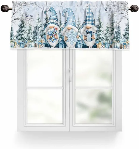Vista 15 de Juego de Cortinas de Cocina del Día de San Patricio Trébol de la Suerte Shamrock Juego de Cenefa de Ventana, Cortinas con Bolsillo para Barra