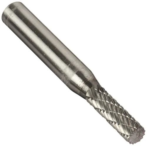 Vista 45 de Drill America SA-1 Rebaba de carburo/lima giratoria cilíndrica de doble corte para amoladora de troquel de 1/4" de diámetro x 5/8" de longitud