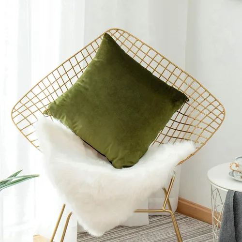 Vista 25 de Home Brilliant Fundas de almohada de primavera de 18x18 pulgadas, fundas de almohada de terciopelo, fundas de almohada cuadradas decorativas sólidas