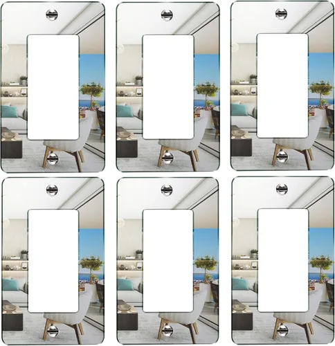 Vista 10 de 1 Pieza Placas de Interruptor de Luz con Espejo, Cubiertas de Salida de Acrílico, Placas de Pared Duraderas, Placas de Interruptor con Espejo