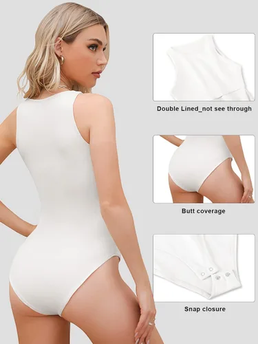 Vista 24 de Body sexy para mujer con cuello halter, body de moda sin mangas, paquete de camisetas sin mangas