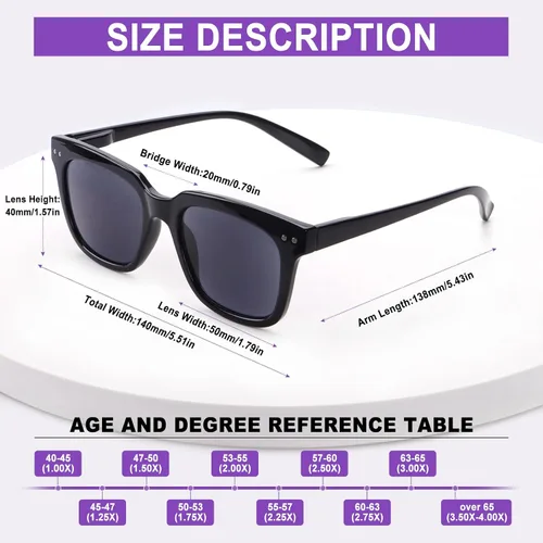 Vista 2 de Paquete de 6 lentes de lectura de moda para mujeres y hombres, bloqueo de luz azul, lectores cuadrados de gran tamaño con bisagra de resorte