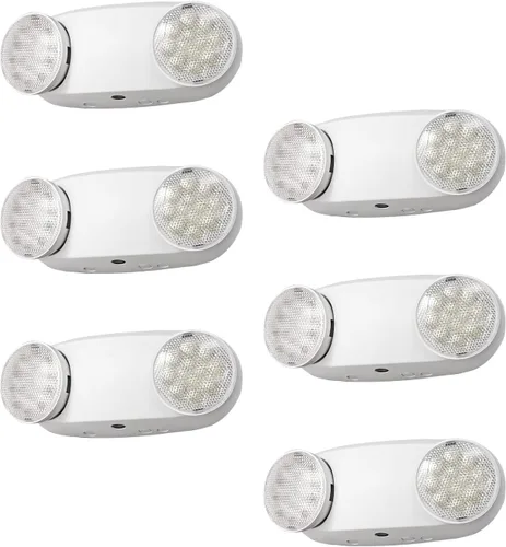 Vista 12 de TANLUX Luces de emergencia LED con batería de respaldo, luces de emergencia comerciales ajustables de dos cabezales, certificación UL, CA 120/277 V