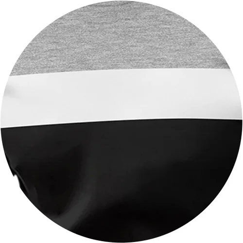 Vista 3 de Camiseta de manga larga para hombre, clásica, casual, cuello redondo, bloque de color, ajuste relajado