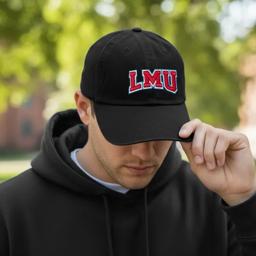 Vista 5 de Desert Cactus Loyola Marymount University Baseball Hat Lions LMU Brimmed Embroidered Cap Adjustable Cloth Strap Adult Type A