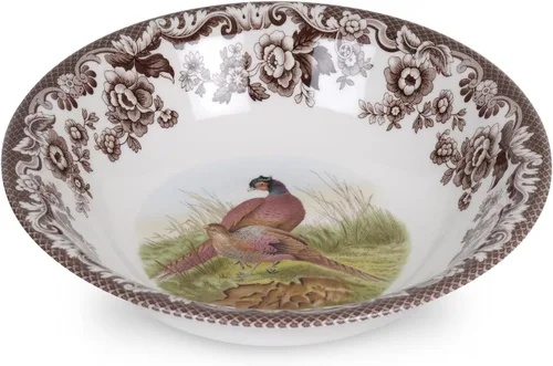 Vista 15 de Spode Woodland American Wildlife Ascot - Cuenco para cereales, diseño de bisonte, cuenco de loza fina de 8 pulgadas para cereales, ensaladas