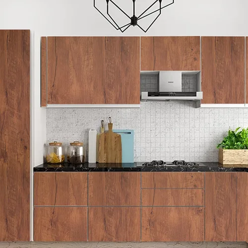 Vista 7 de Hongyoumu 45-6 (3) Brown Red Wooden Look Wall Paper Self-Adhesive Wood Wallpaper Removable Vinyl Film Easy to Apply for Countertop 17.71"x236