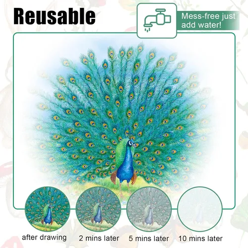 Vista 3 de Colarr 20 piezas de productos de demencia para aves de edad avanzada, reutilizables, juguetes de pintura al agua, actividades para personas mayores