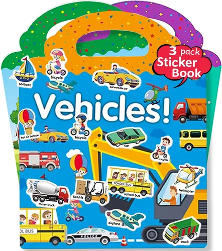 Vista 7 de Libros de calcomanías reutilizables para niños, libros de calcomanías removibles de granja para niños pequeños de viaje para niñas y niños de 3, 4