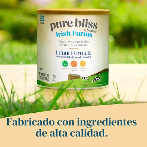 Vista 5 de Pure Bliss Irish Farms, fórmula para bebés fácil de digerir, fórmula infantil, 0-12 meses, lata de 24.7 onzas