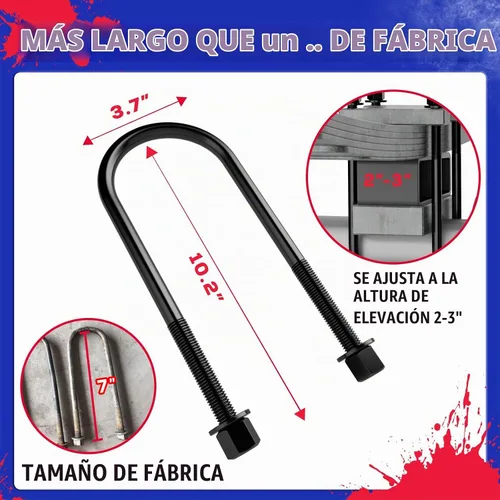 Vista 6 de KSP 2" Bloques de Elevación Traseros para Dodge Ram 1500 2002-2008 2WD 4WD, Kits de Nivelación Traseros de 2 Pulgadas con Pernos en U Redondos