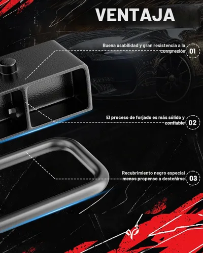 Vista 4 de Richeer Bloque de elevación trasero de 2 pulgadas compatible con Tacoma 2WD 4WD 1995-2024, Tundra 2000-2024, kits de elevación de nivelación trasera