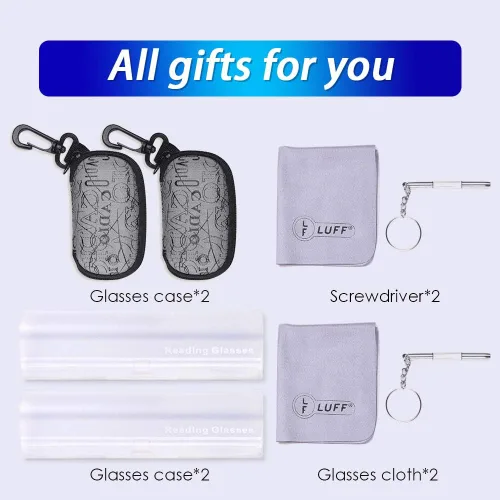 Vista 7 de LUFF Reading Glasses blue light blocking 4 Pairs Folding spring hinge Readers Women Men
