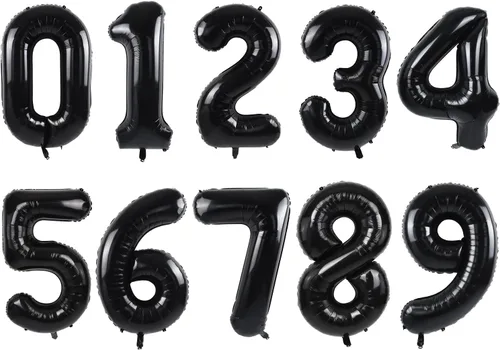 Vista 38 de TONIFUL Globos grandes de 50 pulgadas con números dorados del 0 al 9, globo digital grande de Mylar número 8 digital ocho para fiestas