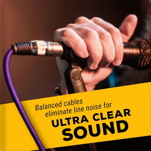 Vista 8 de GLS Audio cables de audio de 25' para micrófonos. Cables con colores con entradas XLR macho a XLR hembra, paquete de 6