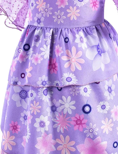 Vista 9 de Bosvin Disfraz de princesa púrpura para niñas, vestido de princesa