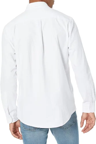Vista 3 de Camisa Tienda Essentials de tela oxford, de manga larga, ajuste regular, con bolsillo, para hombre