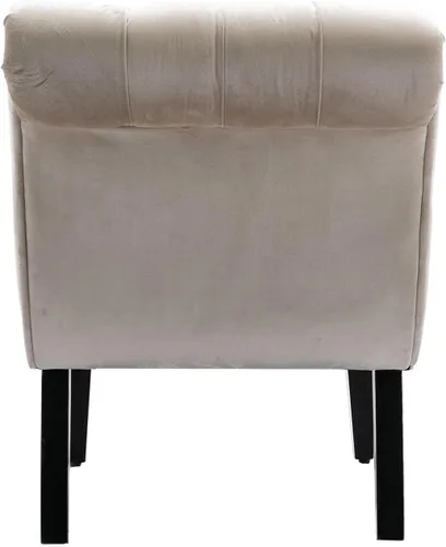 Vista 7 de Modern Velvet Armless Accent Living Room Chair,Upholstered Fabric Button Comfortable Leisure Chair with Wooden Legs for Bedroom,Office (Beige Velvet)