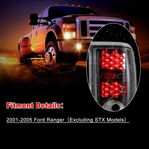 Vista 4 de Nixon Offroad Conjunto de Luces Traseras LED para Ford Ranger 2001 2002 2003 2004 2005, Luces Traseras, Lámparas Traseras con Señal de Giro LED
