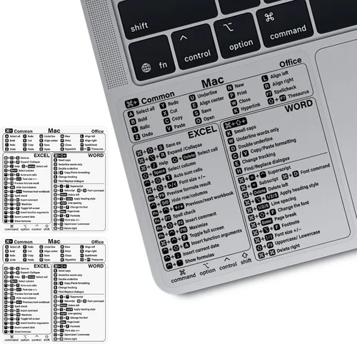 Vista 7 de Pegatina os Oficina (1pcs) MacBook Air Pro keyboard shortcuts cheat sheet sticker. Clear vinyl decal for computer laptop reference accessories