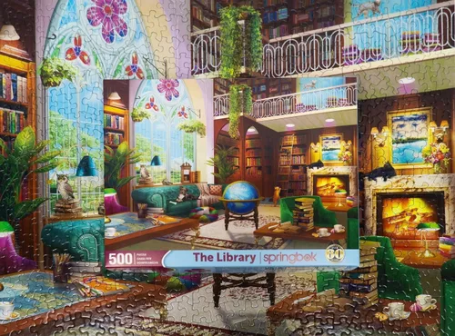 Vista 3 de Springbok The Library - Rompecabezas de 500 piezas para adultos