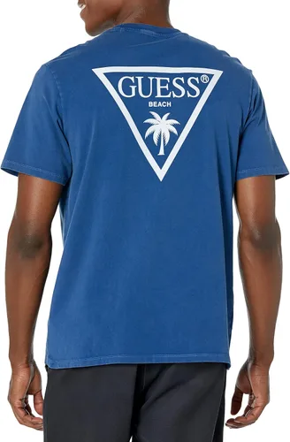 Vista 2 de GUESS Camiseta triangular de manga corta con cuello redondo para hombre