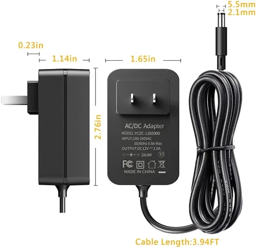 Vista 8 de Adaptador de corriente DC12 V 2A, SANSUN transformadores de AC100-240 V a DC12 V, fuente de poder de conmutación para tiras de luces LED de 12 V