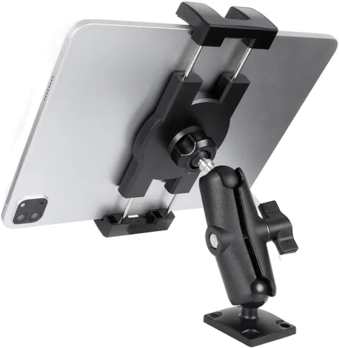 Vista 2 de Soporte resistente para tablet para camión, base de taladro de aluminio y soporte de brazo para automóvil, pared y tablero de instrumentos