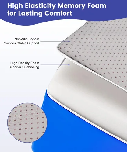 Vista 3 de Almohada de rodilla para cirugía de pierna recta con funda de enfriamiento, almohada de pierna para elevación de circulación sanguínea, cuña