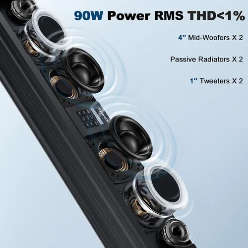 Vista 3 de Barra de sonido UTV de 26 pulgadas con luces de fiesta RGB, 110 dB 3 EQ Modes, IP66 Waterproof, Digital Processing, 6061 Aluminum Alloy, Fits