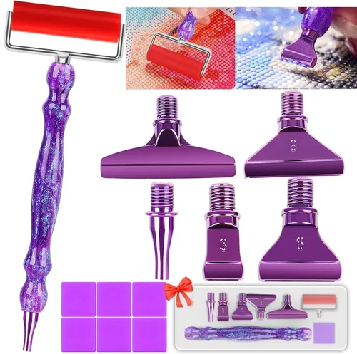 Vista 12 de Heyseri Juego de 14 piezas de herramientas y accesorios para bolígrafo de pintura de diamantes, exquisitas puntas de bolígrafo de metal de acero
