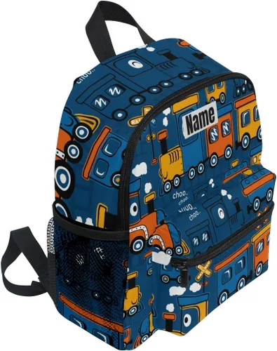Vista 2 de Mochila personalizada con nombre para niños, mochila para niños pequeños para viajes de guardería, bolsas de libros con nombre personalizado