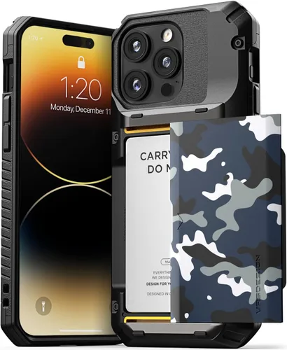 Vista 28 de VRS DESIGN Damda Glide Pro - Funda para iPhone 12 Pro Max, con [4 tarjetas] Premium Robusta [Semiautomática] Funda para tarjeta de crédito