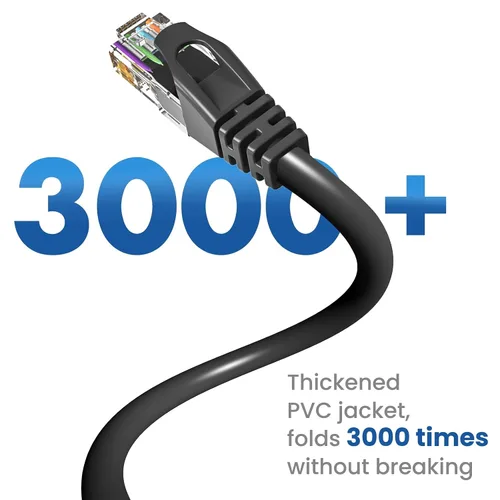 Vista 8 de Ultra Clarity Cables Cable Ethernet Cat6 (1 pie) LAN, UTP Cat 6 RJ45, red, parche, cable de Internet, paquete de 20 (1 pie)