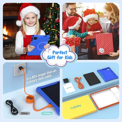 Vista 7 de CALLSKY-NOTE Tableta para niños, tableta Android 15 para niños de 10 pulgadas Octa-Core, 12GB+64GB+2TB almacenamiento expandible, funda EVA, control