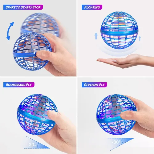Vista 2 de Fly Orb Hover Ball Pelota Flotante Boomerang Spinner Drone Balls - Juguetes Geniales Regalos para Niños y Niñas de 6-15 Años (Azul) (Azul_01)
