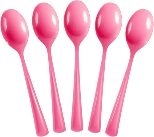 Vista 19 de Exquisite Cucharas de plástico negras, 50 piezas, cucharas negras, utensilios desechables, juego de cubiertos de plástico resistente