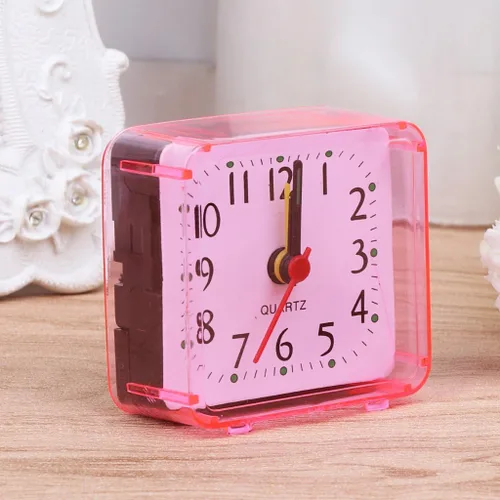 Vista 4 de Reloj despertador cuadrado compacto aumento de repetición, accesorio para suministros de despertador de oficina en casa, reloj de pared, silencioso