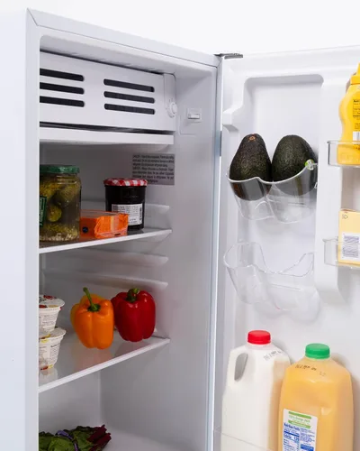 Vista 6 de Frigidaire Mini refrigerador, compartimento compacto para congelador, control de termostato ajustable, puerta reversible, serie contemporánea, 4.5