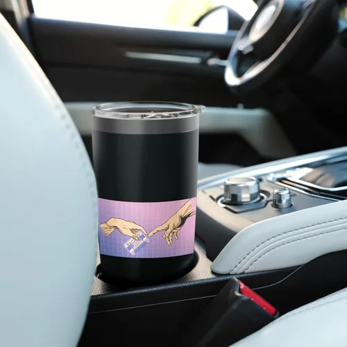 Vista 6 de Vaporwave Aesthetic Music audiocassette Synthwave Vaporwave Stainless Steel Insulated Tumbler