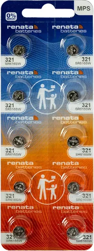 Vista 10 de Renata 321 SR616SW Baterías – 1.55 V Óxido de Plata 321 Batería de reloj (2 unidades)