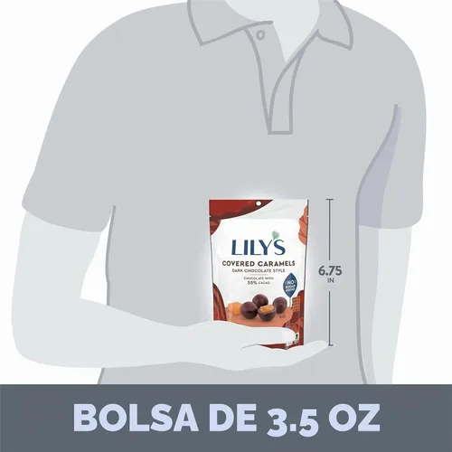 Vista 5 de Lily's Sweets - Caramelos estilo chocolate con leche Endulzados con stevia, sin azúcar añadida, bajos en carbohidratos, aptos para dieta