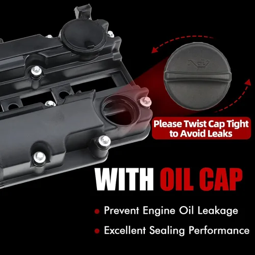 Vista 12 de MITZONE Cubierta de válvula de aluminio tipo tira de carbono compatible con Chevrolet Cruze 2011-2016 Sonic 2012-2020 Trax 2013-2021 Volt 2011-2015