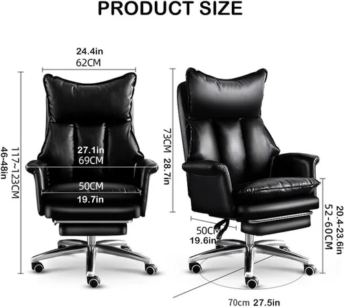 Vista 2 de High Back Ergonomic Office Chair with Extendable Footrest Adjustable Headrest and Lumbar Support Computer Gaming Desk Chair Quiet Rubber Wheels for