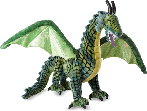 Vista 7 de Melissa & Doug Peluche realista de dragón gigante alado (36 x 40.5 x 16 pulgadas)