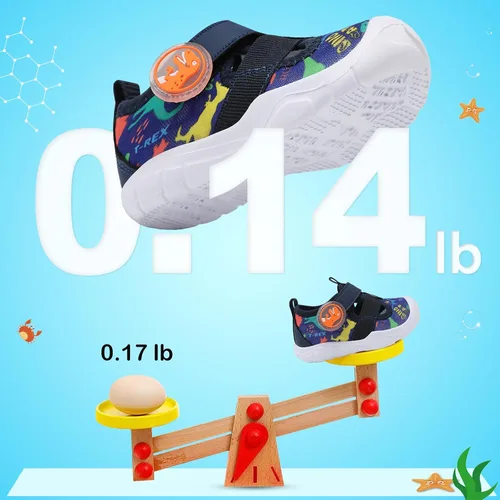 Vista 2 de JIASUQI Zapatos de agua para bebés y niños pequeños, sandalias de agua de secado rápido para niños pequeños, zapatos de playa y piscina
