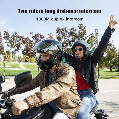 Vista 3 de FreedConn Auriculares Bluetooth para motocicleta TCOM VB - Altavoces para casco de motocicleta, 3 riders Paring 800M 2 Riders Talking Helmet