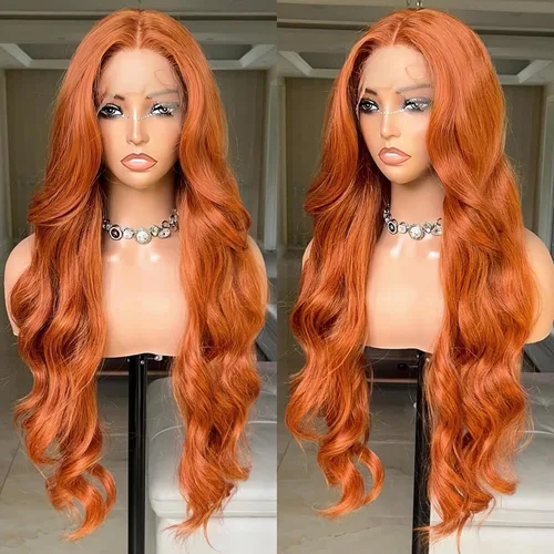 Vista 9 de FABELLE - Peluca de cabello sintético rubio ceniza con encaje frontal de 13 x 4 HD, sin pegamento, parte media ondulada de 30 pulgadas, para usar